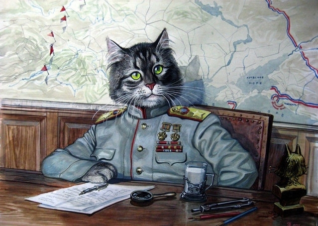 Храбрые коты от русского художника