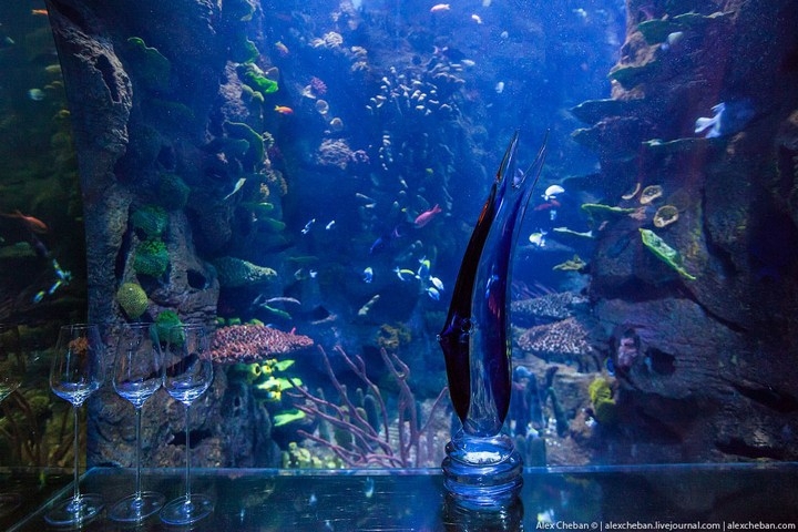 Необычный ресторан-аквариум в отеле «Бурж Аль Араб»