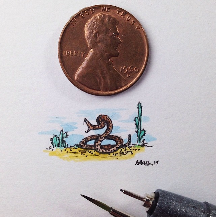 Иллюстрации которые меньше монетки от Sam Larson