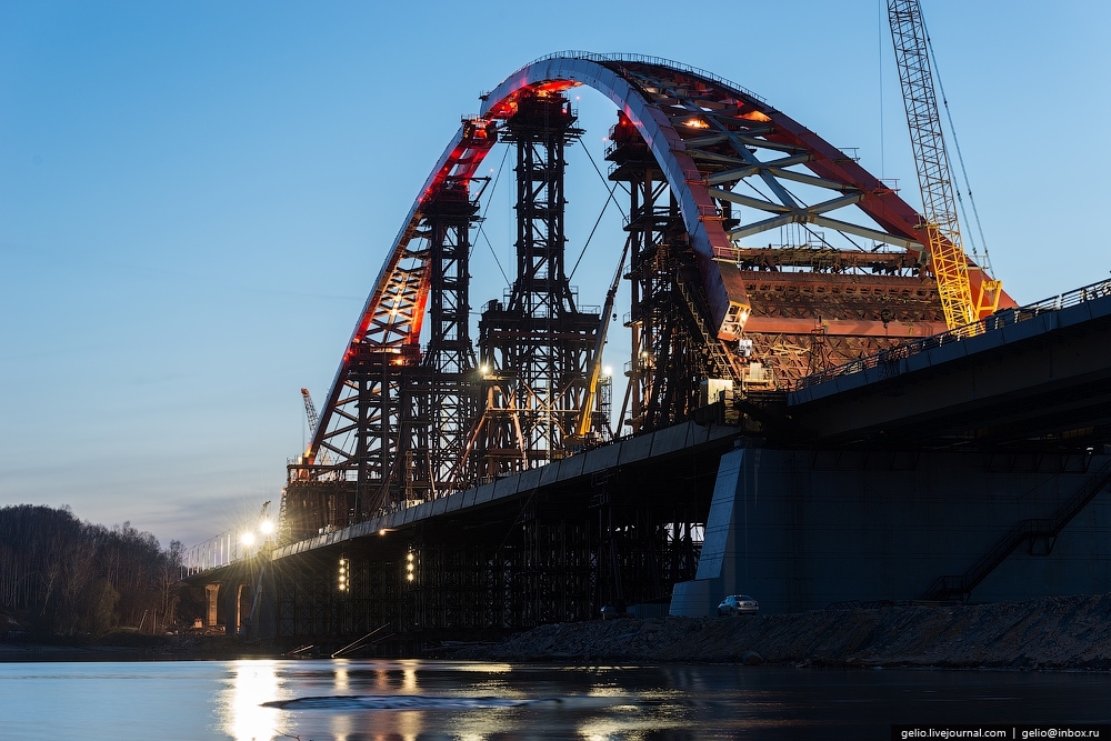  Строительство Бугринского моста в Новосибирске