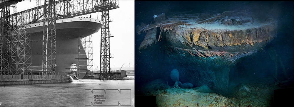 Титаник до и после крушения
