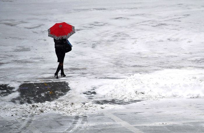 Весенний снегопад в Екатеринбурге