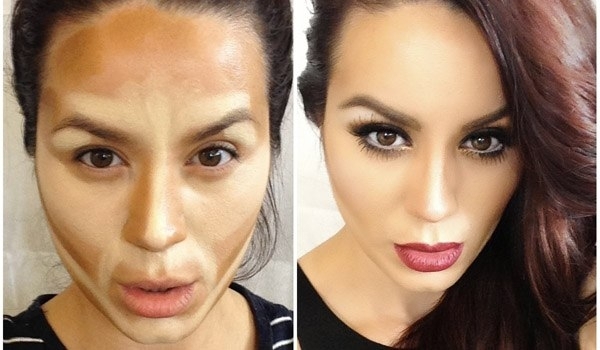 Девушки до и после макияжа 