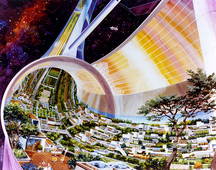 Как должны были выглядеть космические поселения из 70-х годов