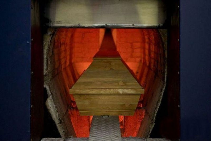 Внутри печки крематория