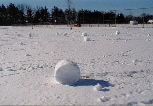 Снежные рулоны — зимний феномен