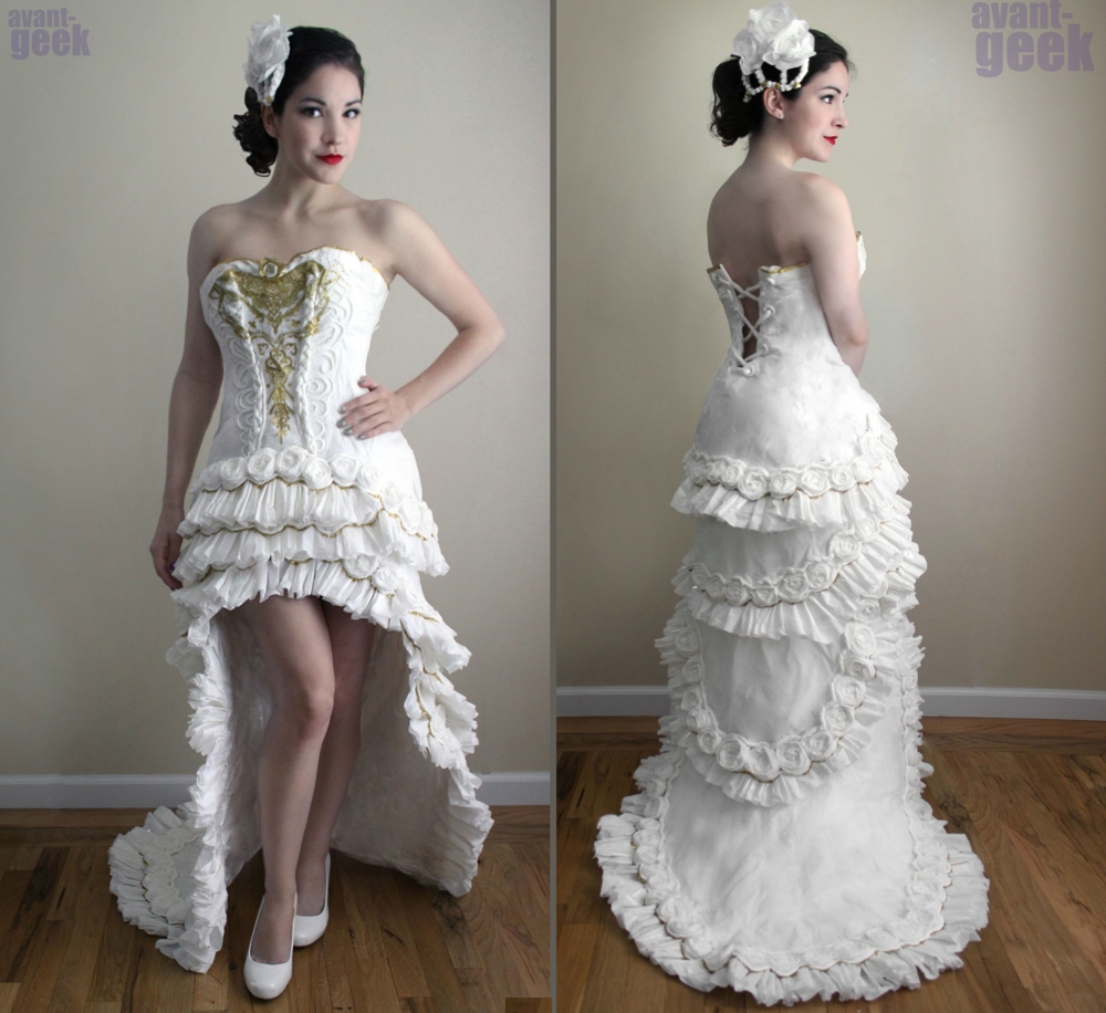 Свадебное платье из 11 рулонов туалетной бумаги