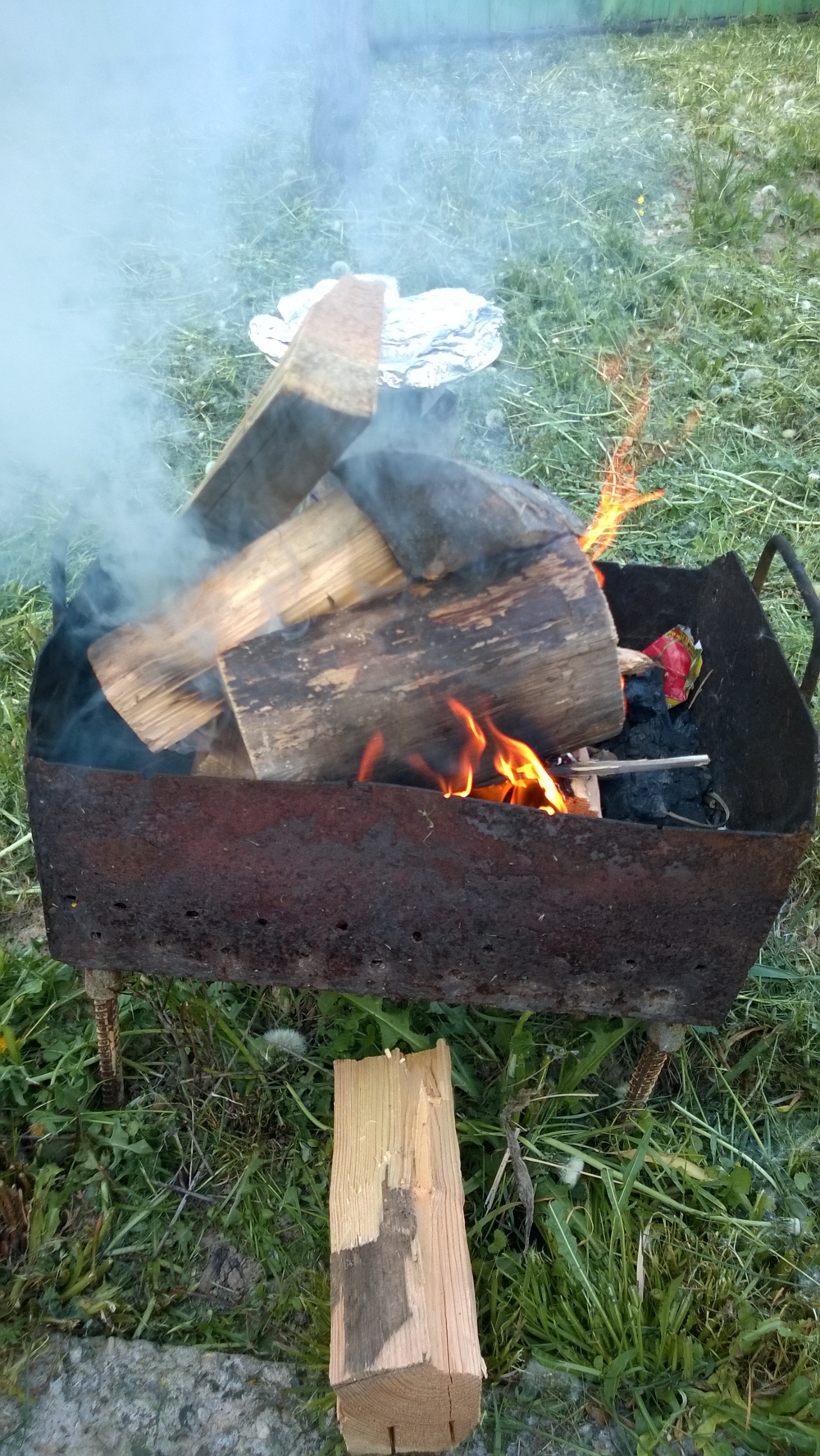 Как я приготовил рыбу на огне