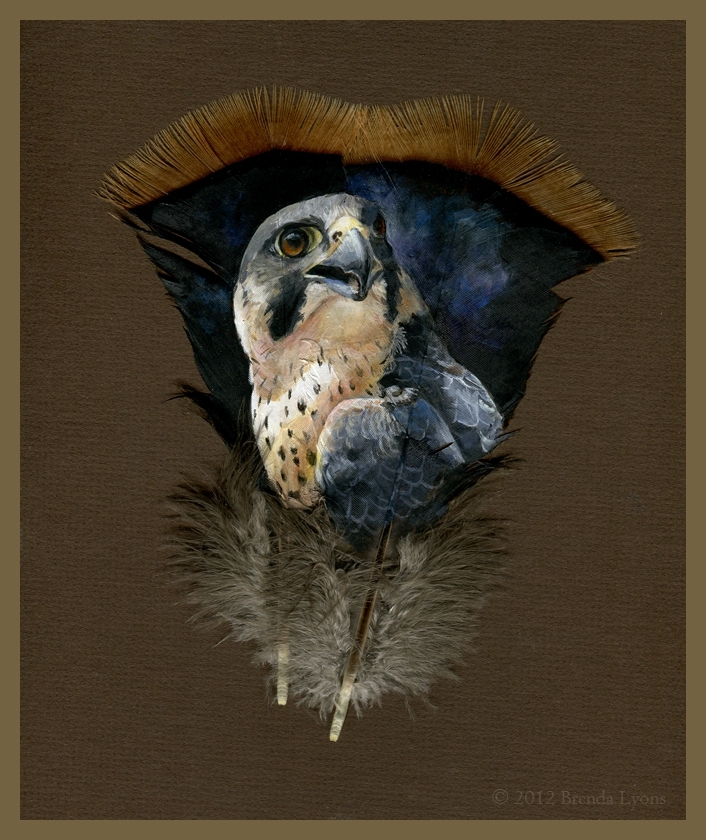 Портреты животных и птиц, нарисованные на перьях индейки
