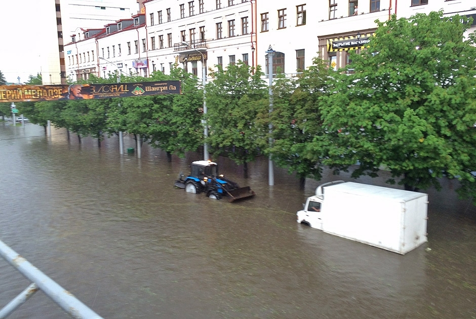 Последствия проливных дождей в  Минске