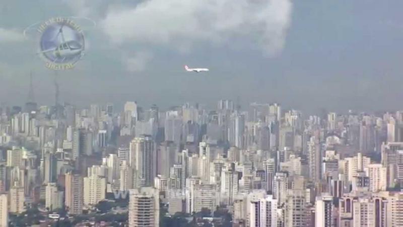 Spectacular landing at Congonhas Airport, Sao Paulo, Brazil. 