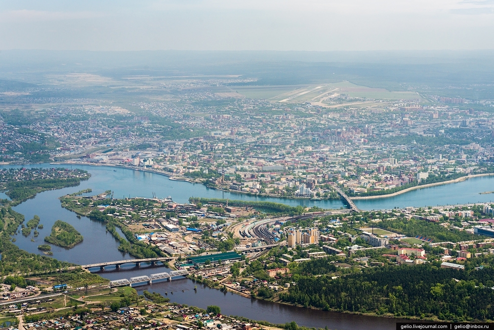 Иркутск с высоты птичьего полёта