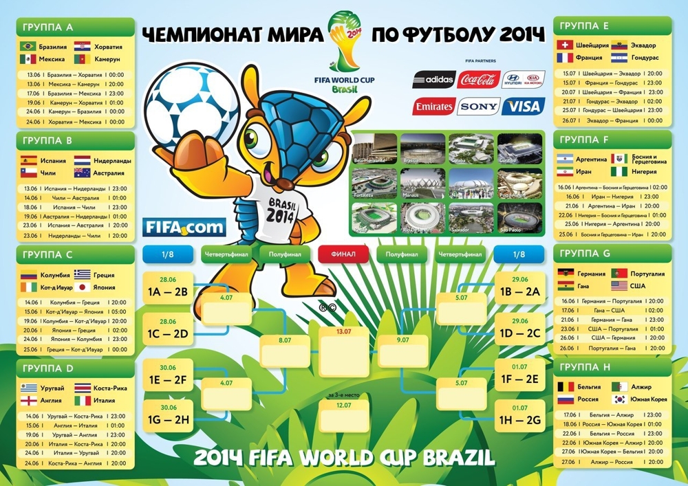 Календарь Чемпионата мира по футболу FIFA 2014