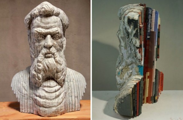 Скульптуры из книг и журналов
