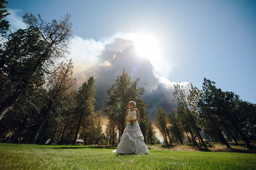 Свадьба на фоне лесного пожара. 