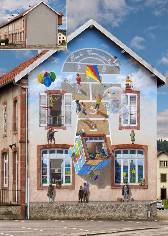Фальшивые фасады: «умный» стрит-арт от Патрика Коммеси