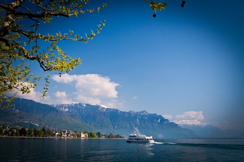 Vevey (Вевей). Озеро Леман (Швейцария) и торчащая вилка.