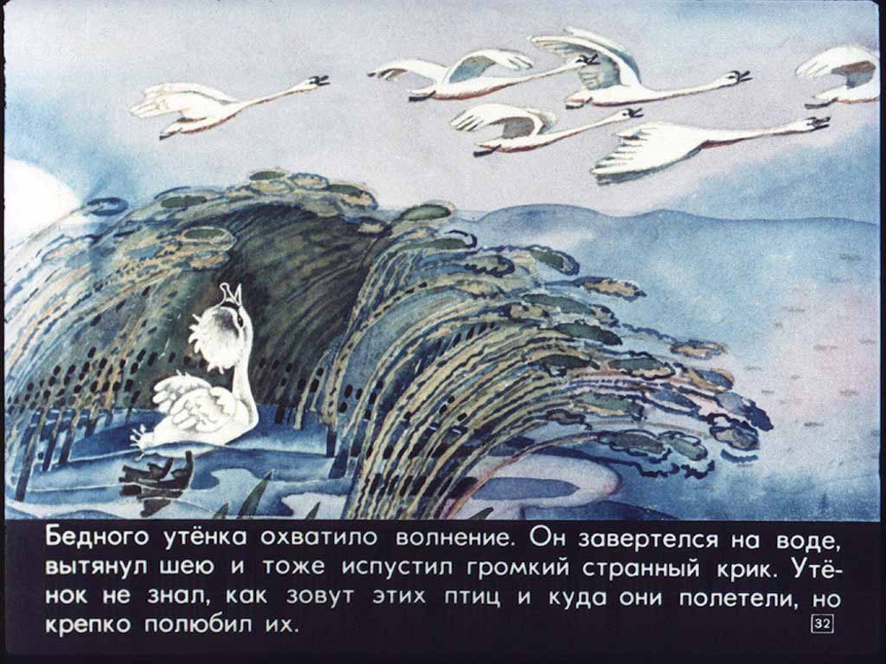 Диафильм Гадкий утёнок. 1981 г.