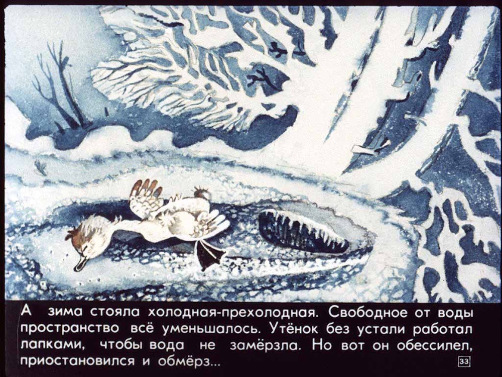 Диафильм Гадкий утёнок. 1981 г.