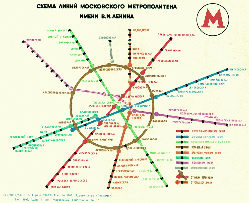 Схемы Московского Метро с 1935 по 2014