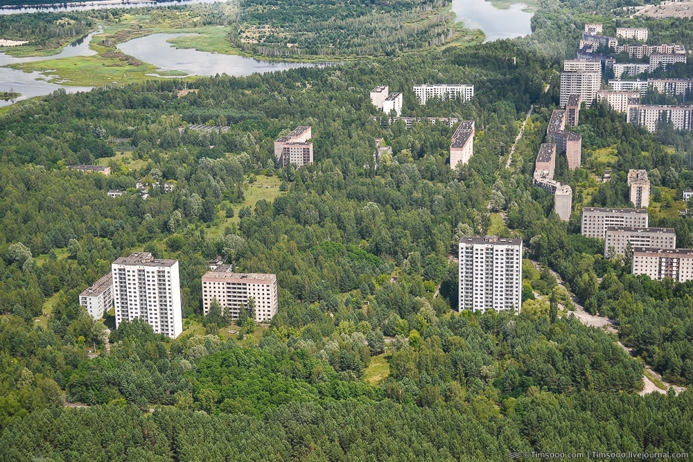 Чернобыльская атомная электростанция с высоты