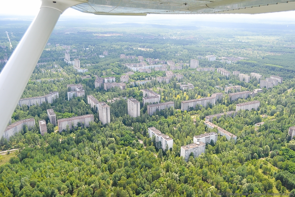 Чернобыльская атомная электростанция с высоты