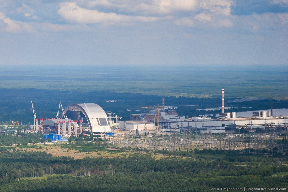 Чернобыльская атомная электростанция с высоты