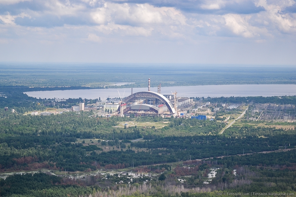 Чернобыльская атомная электростанция с высоты