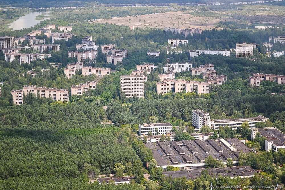 Чернобыльская атомная электростанция с высоты