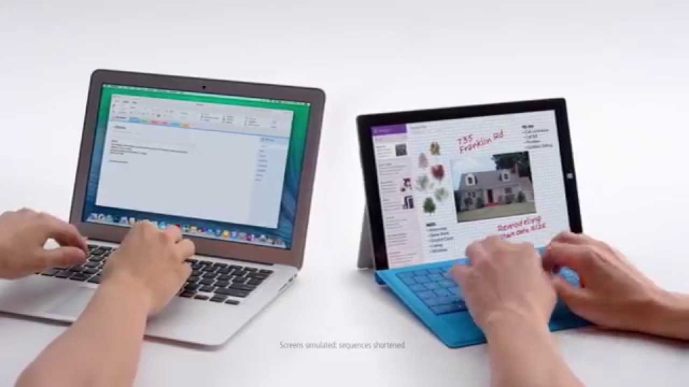 Агрессивная реклама Microsoft Surface 3 Pro 