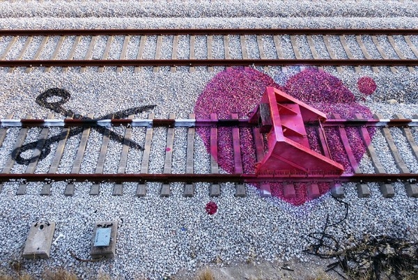 Уличное искусство на железной дороге Португалии