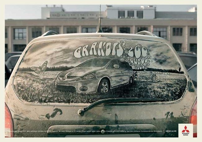 Рисунки на грязных автомобилях