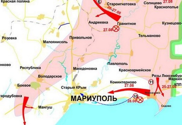 Ситуация на юго-востоке Украины, 30 августа, Амвросиевский котёл