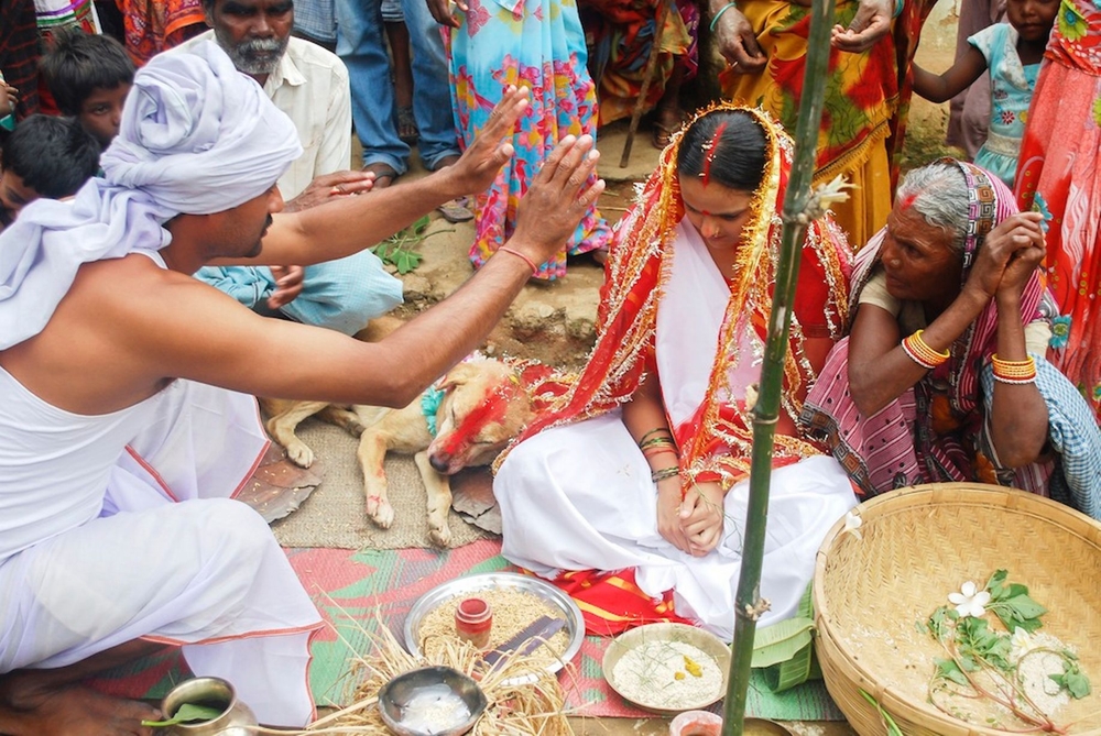 Индийская девушка вышла замуж за собаку