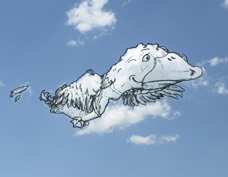 Илюстратор превращает облака в разнообразных сказочных персонажей