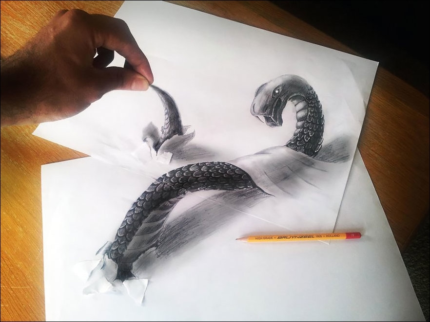Потрясающие 3D-рисунки карандашом