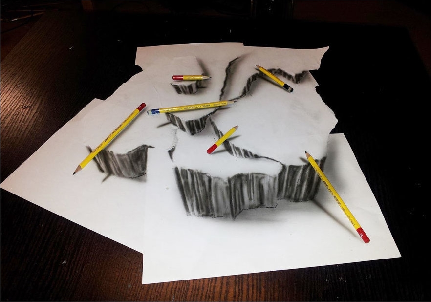 Потрясающие 3D-рисунки карандашом