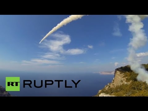 Тестовые запуски ракет нового поколения системы Бастион в Крыму 