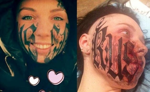 Самые глупейшие и нелепые татуировки, сделанные на лице
