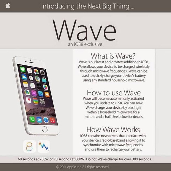 Пользователи iOS 8 пытаются заряжать iPhone с помощью микроволновки