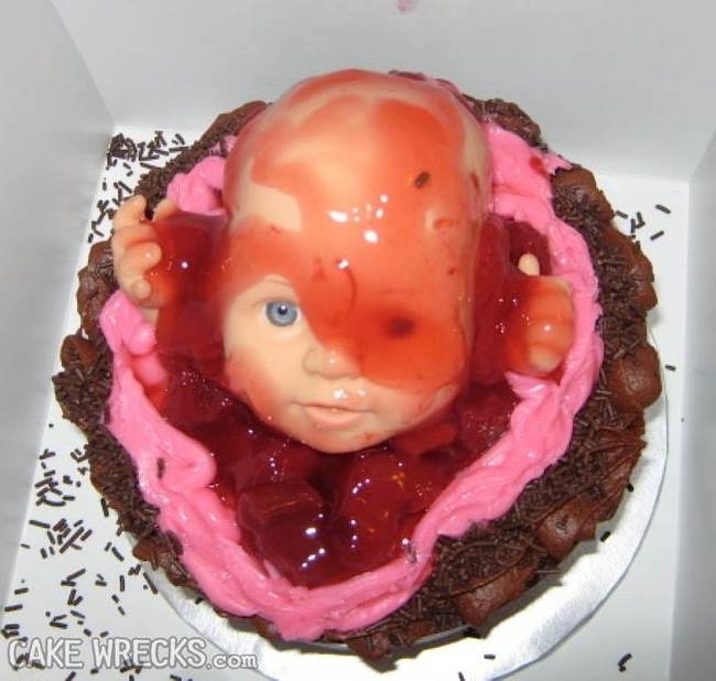 Отвратительные и пугающие торты, посвященные рождению ребенка