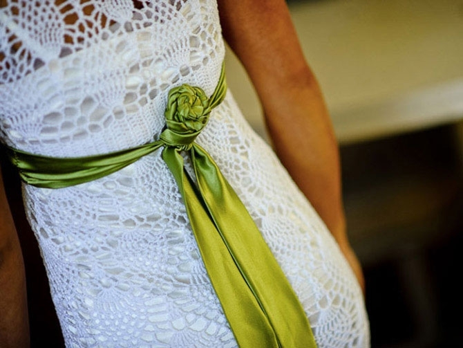 Свадебное платье, связанное крючком по дороге на работу