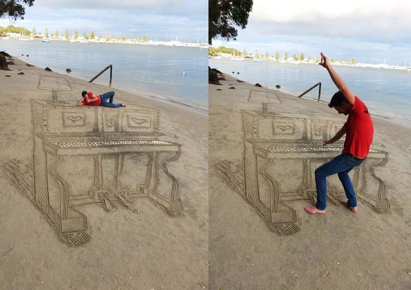 Пианино на песке
