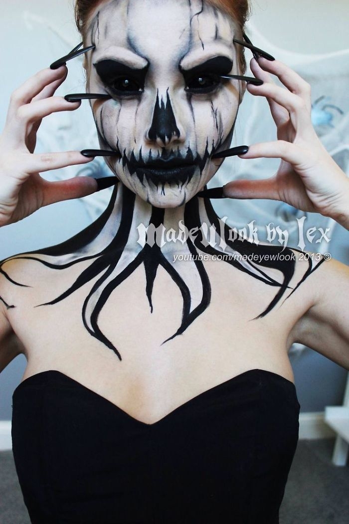 Примеры фантастически жуткого хэллоуинского макияжа  