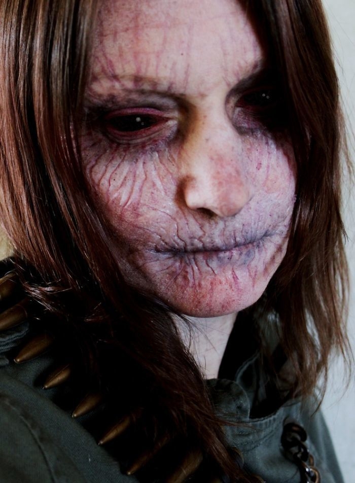Примеры фантастически жуткого хэллоуинского макияжа  