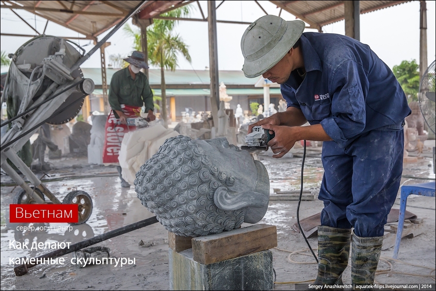 Как делают каменные скульптуры во Вьетнаме