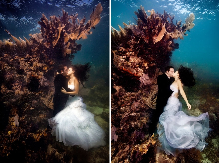 Свадебные фотосессии на дне океана