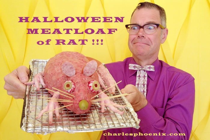 Прикольный мясной рулет "Крыса" по случаю Хэллоуина