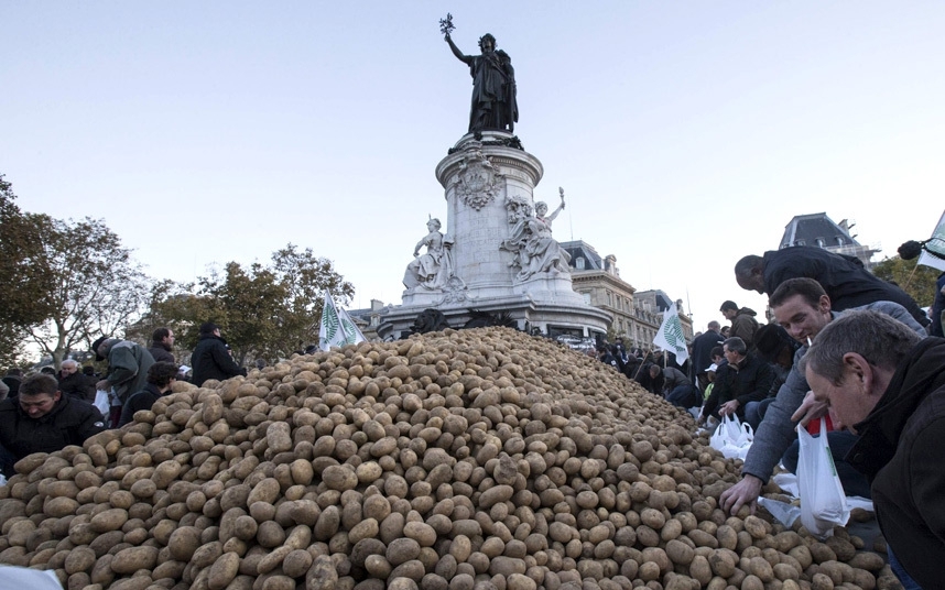 Протест фермеров в Париже