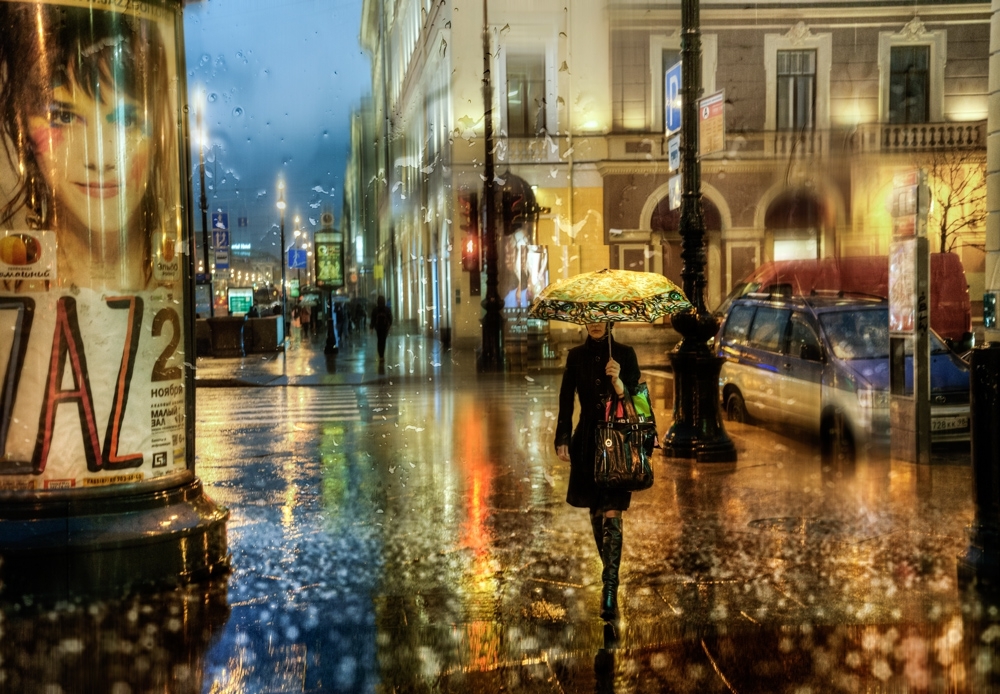 Картинные фотографии Эдуарда Гордеева: Дождливые городские пейзажи